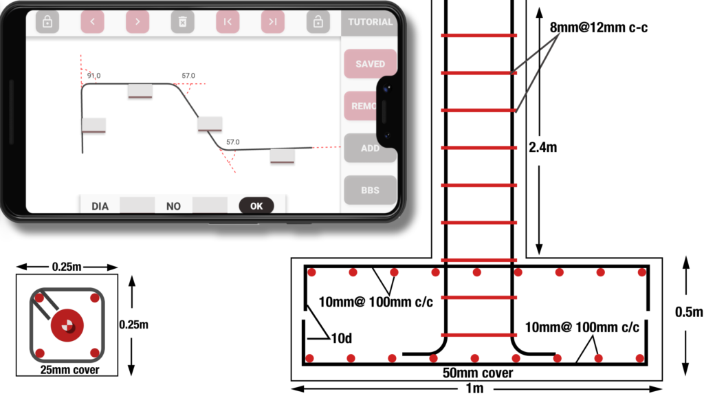 Stirrup Column Tie Bar Bending Schedule