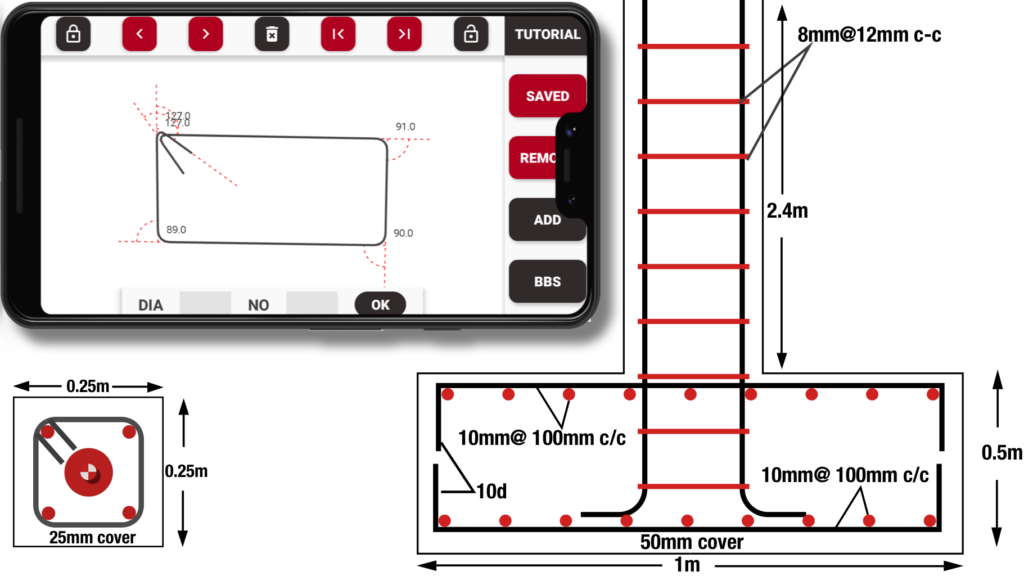Stirrup Column Tie Bar Bending Schedule