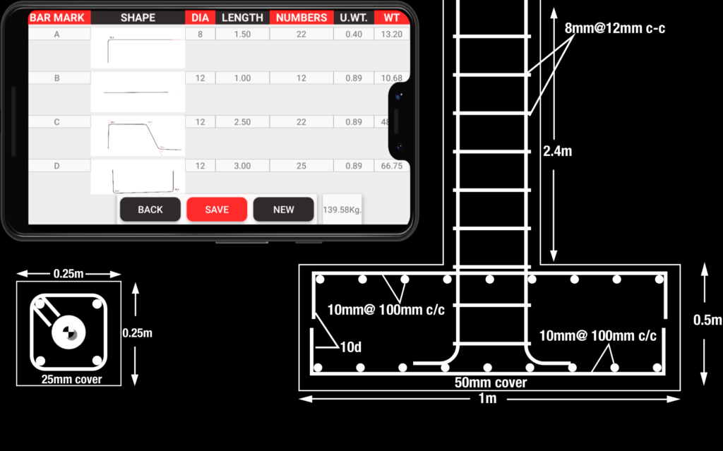 Bar Bending Schedule in BBS APP