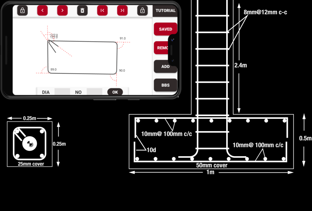 Stirrup Column Tie Bar Bending Schedule