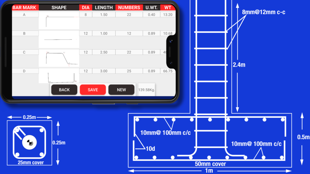 Bar Bending Schedule in BBS APP