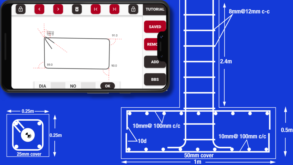 Stirrup Column Tie Bar Bending Schedule
