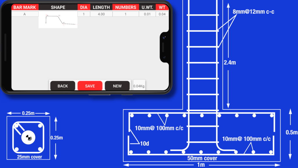 Bar Bending Schedule in BBS APP