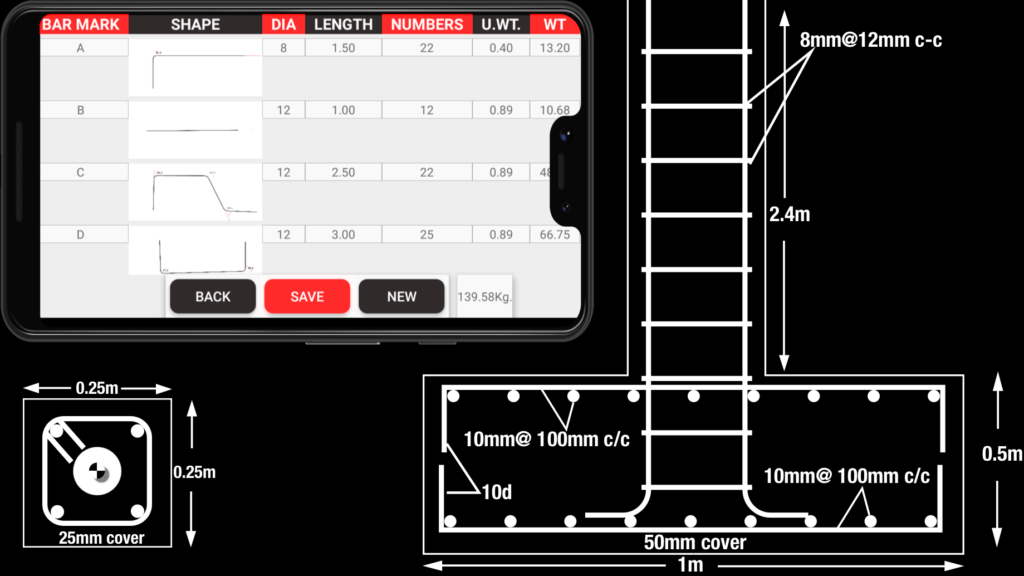 Bar Bending Schedule in BBS APP