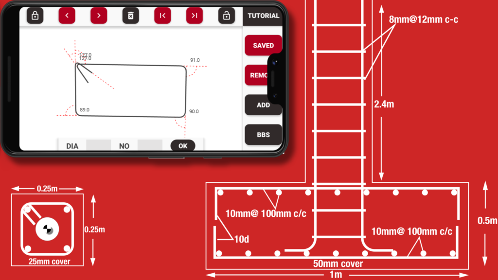 Stirrup Column Tie Bar Bending Schedule