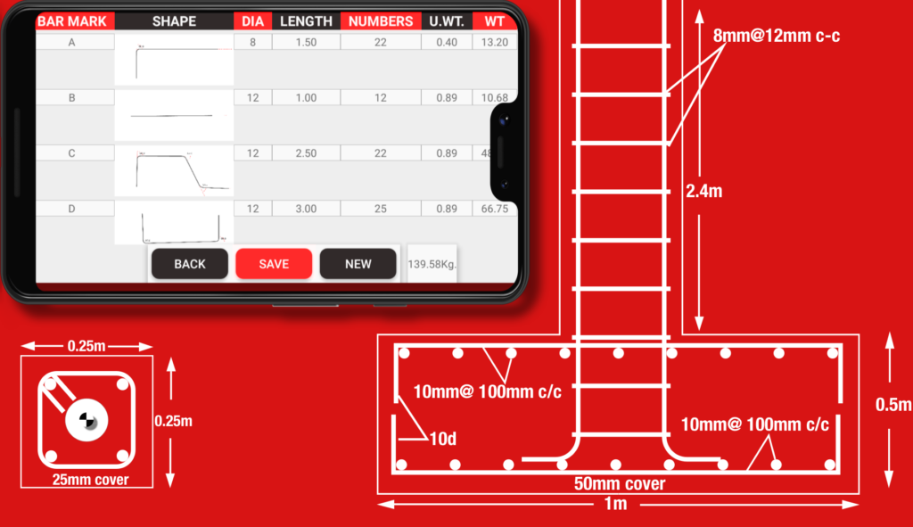 Bar Bending Schedule in BBS APP