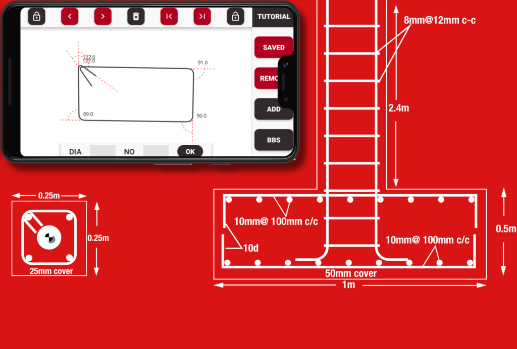 Stirrup Column Tie Bar Bending Schedule