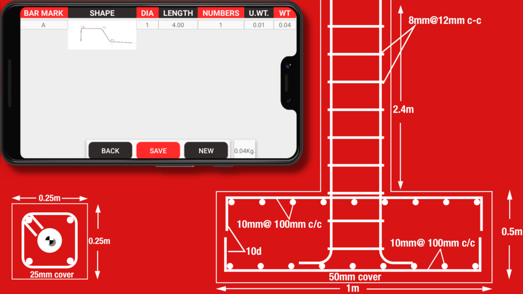 Bar Bending Schedule in BBS APP