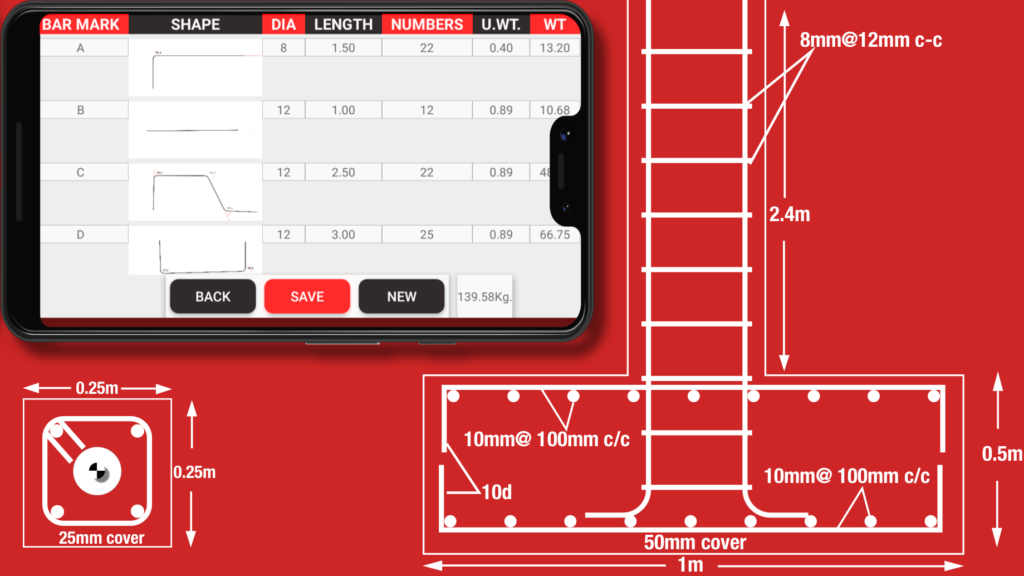 Bar Bending Schedule in BBS APP