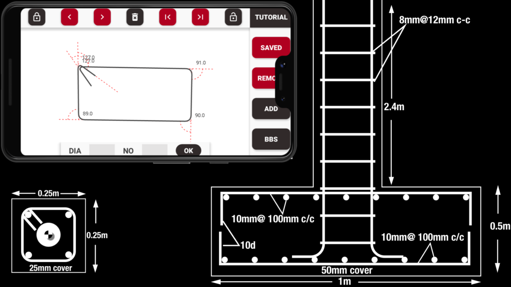Stirrup Column Tie Bar Bending Schedule